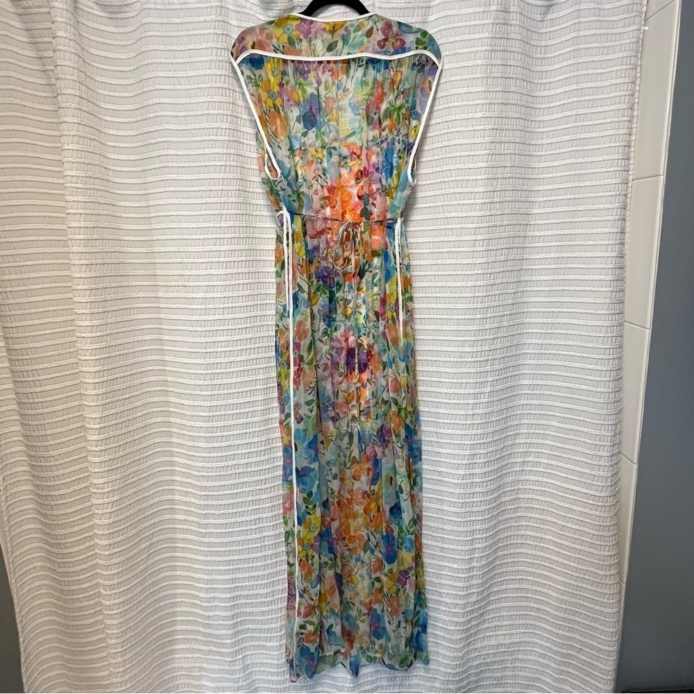 Jade By Johnny Was Dylane Silk Maxi Dress in Wild Blooms Floral (XL) - Picture 7 of 8